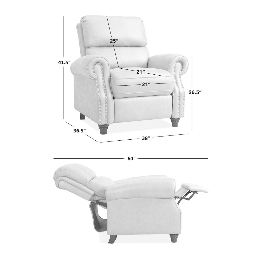 ProLounger Pushback Recliner with Nailheads in Burgundy Paisley. Picture 12