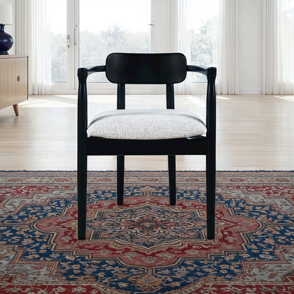 Linden Mid-Century Upholstered Dining Chair with Sculpted Back/Arms (Set of 2). Picture 5