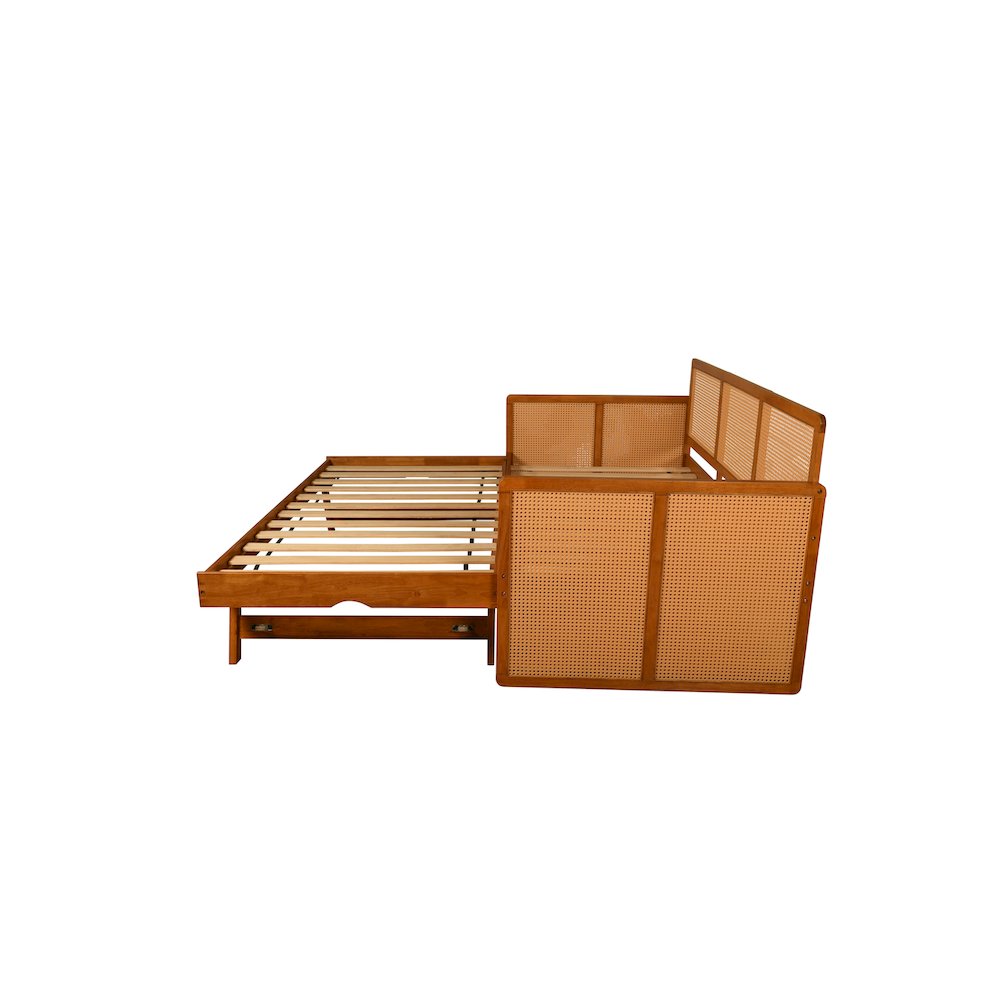 Abaco Daybed-Pop Up-Honey Finish-Canton Gray Mattresses. Picture 7