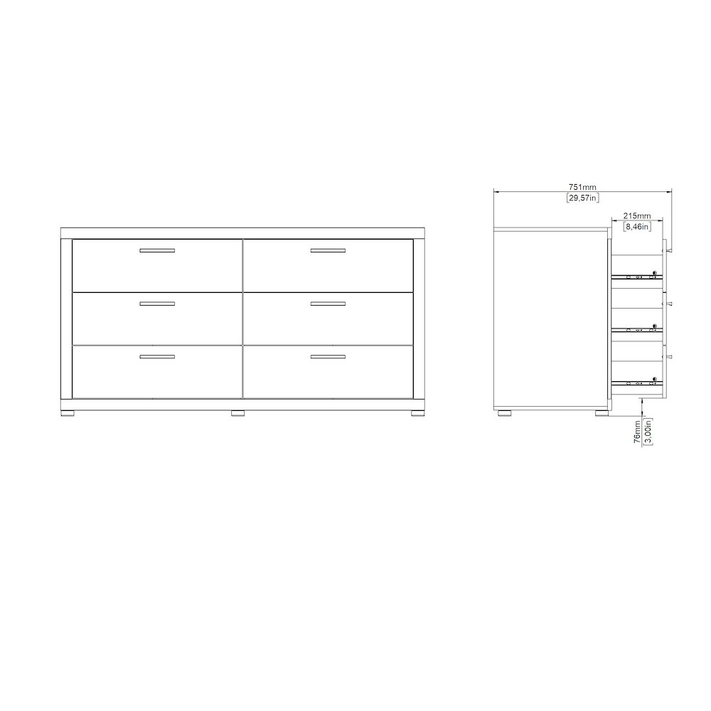 Mira 6 Drawer Double Dresser, Jackson Hickory. Picture 11