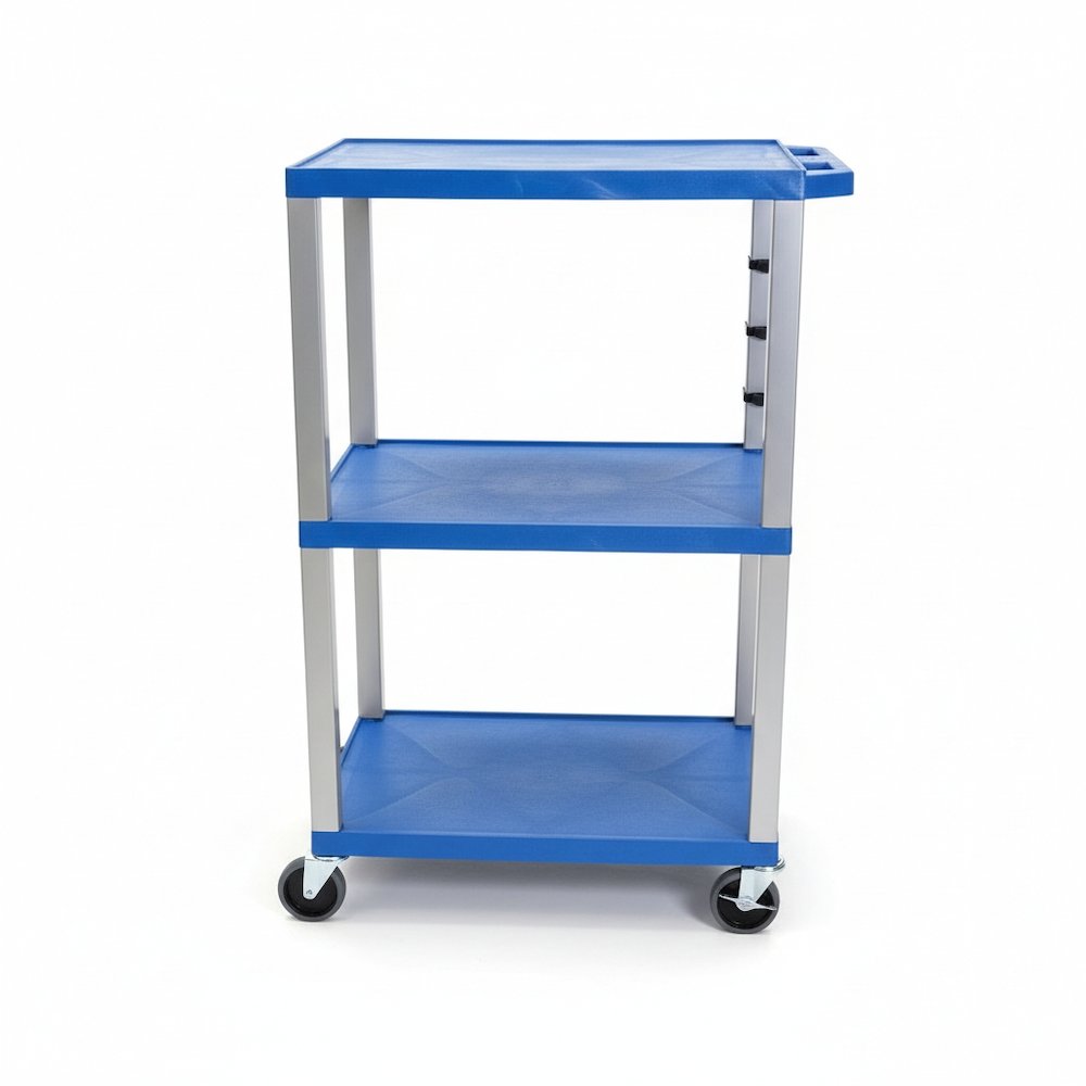 TUFFY 42" H Three-Shelf Multi-Purpose Utility Cart, 24" W x 18" D. Picture 3
