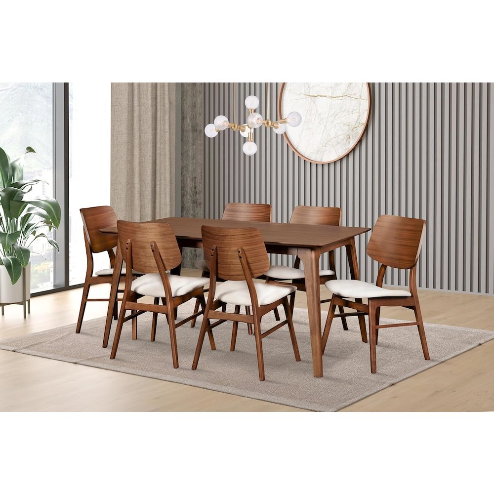 Oscar Solid Wood Table and 6 Chairs in Brown. Picture 9