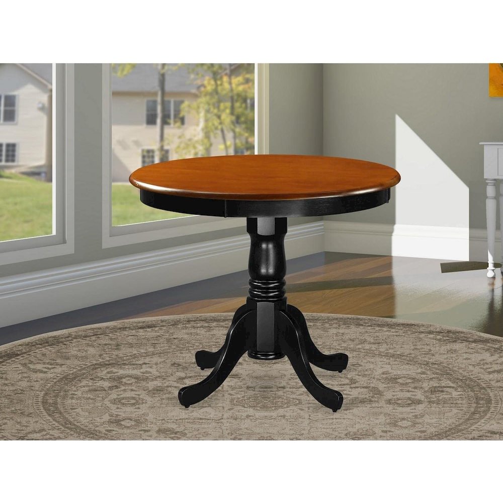 Antique Table 36" Round with Black and Cherry Finish. Picture 3