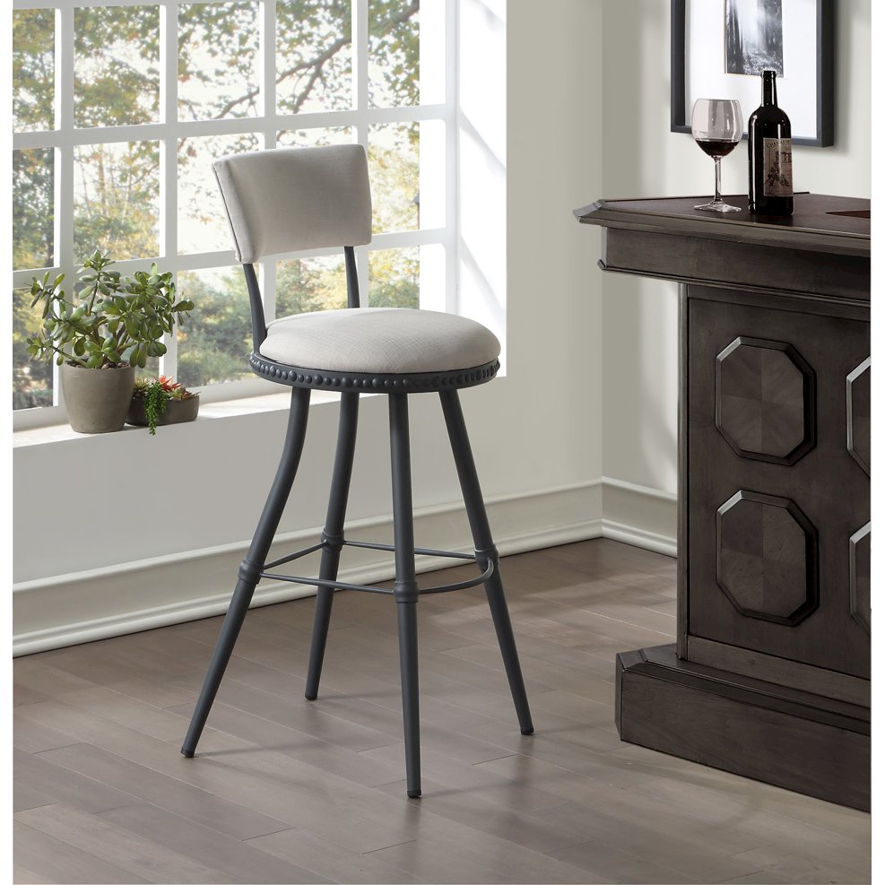 Benton Adjustable Barstool - White/Gray. Picture 10