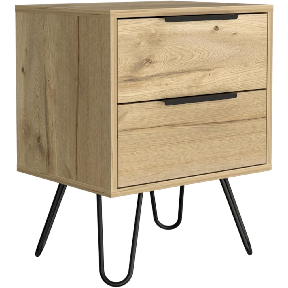 Augusta 2 Nightstand Light Oak MDF. Picture 1