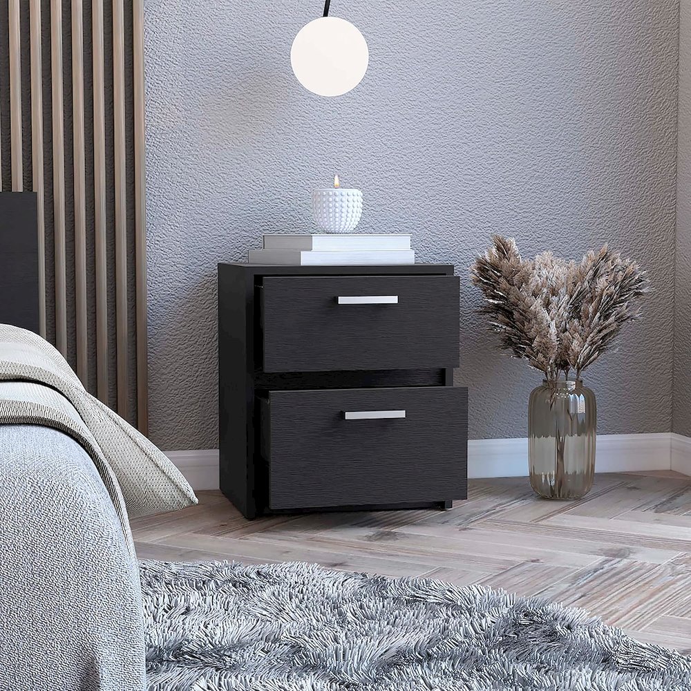 Trivor Nightstand Black MDF. Picture 4