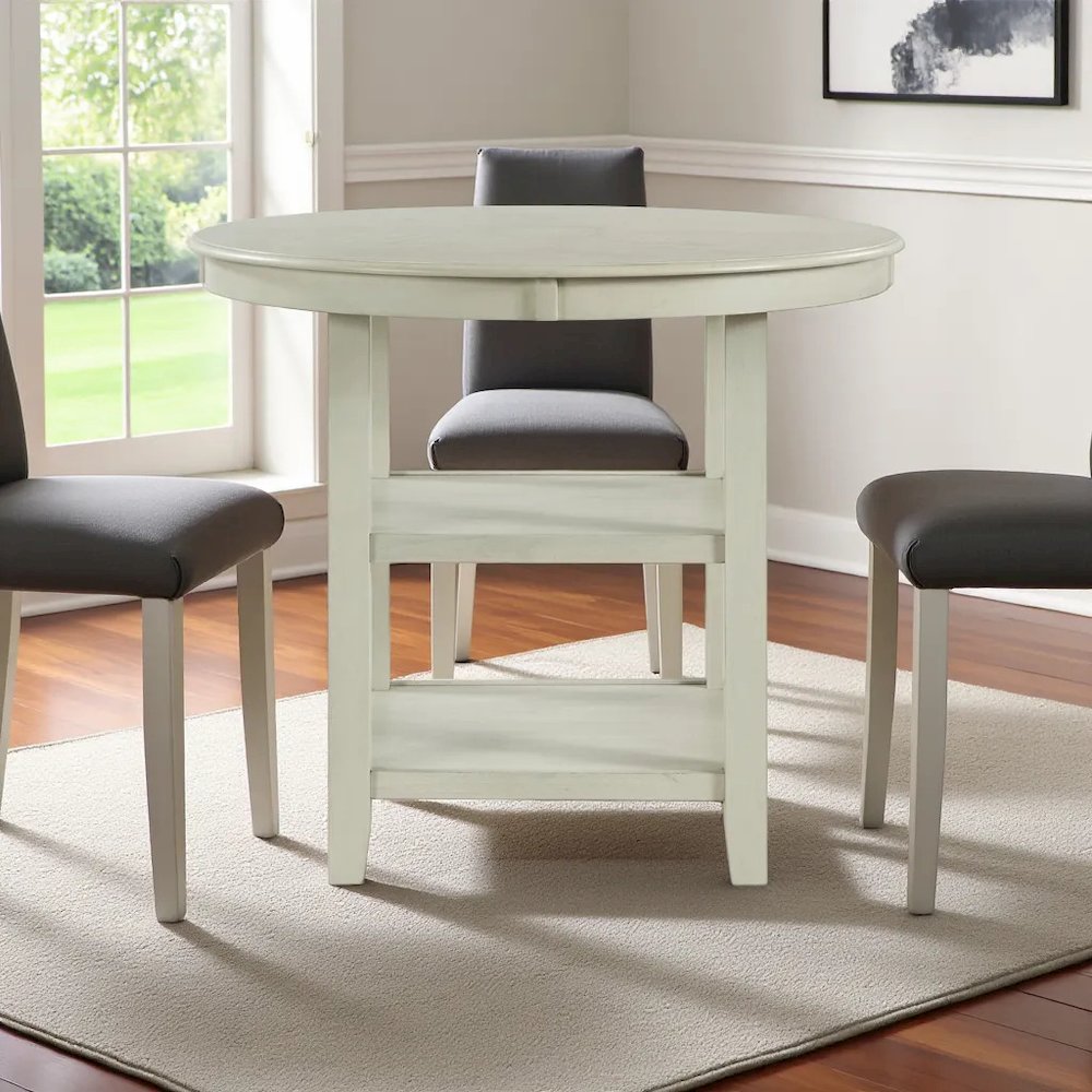 Elegant Counter Height Dining Table in Bisque Finish for Kitchen and Dining. Picture 9