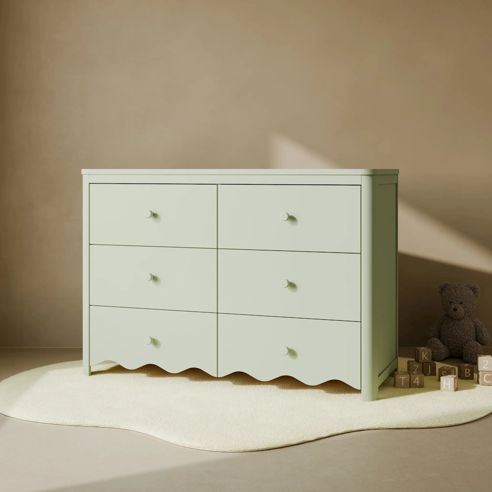 Casablanca 6 Drawer Dresser - Sage. Picture 3