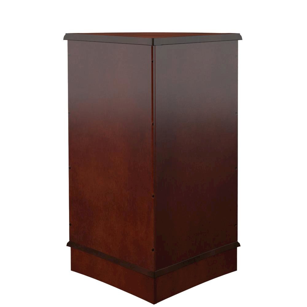 Dark Brown Corner Storage Cabinet with Doors for Compact Home Spaces. Picture 3