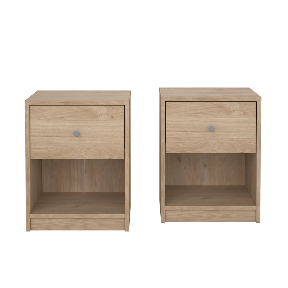 Portland 1 Drawer Nightstand - Set of 2, Jackson Hickory. Picture 2