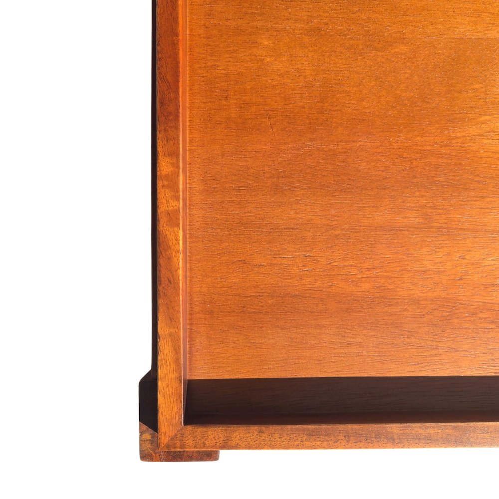 Scallop Coffee Table - Rectangular Mango Wood Side Table - Lower Shelf. Picture 3