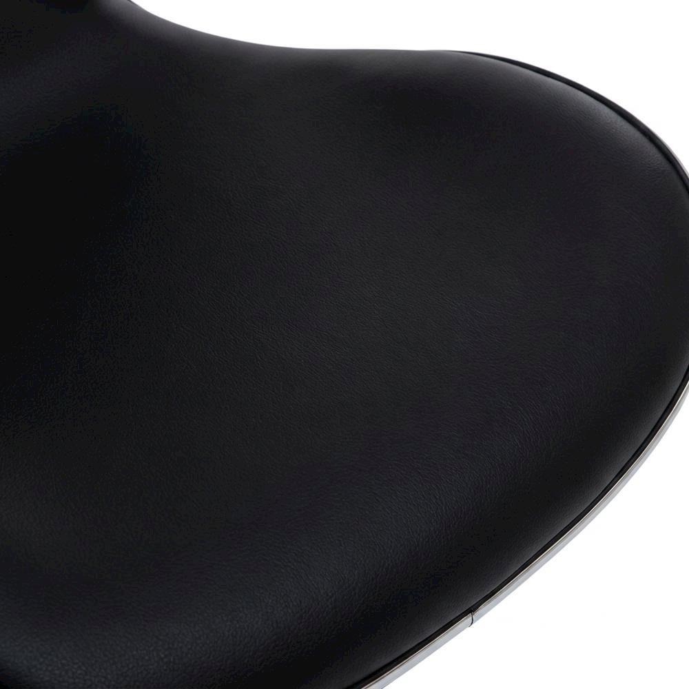 Black Leatherette Adjustable Swivel Barstool with Chrome Base, Set of 2. Picture 7