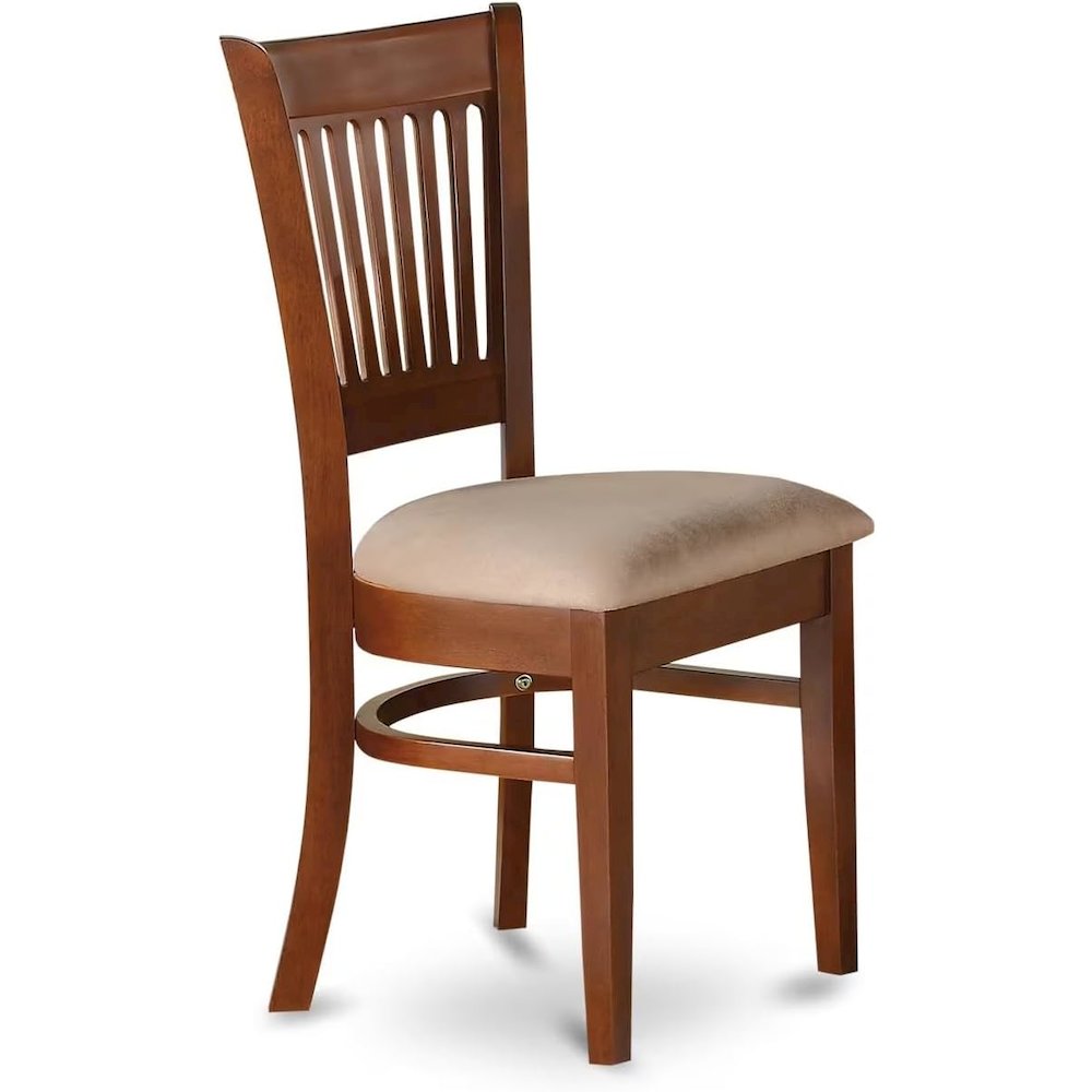 VAC-ESP-C Vancouver Linen Fabric Seat Chairs for dining room - Espresso Finish. Picture 2