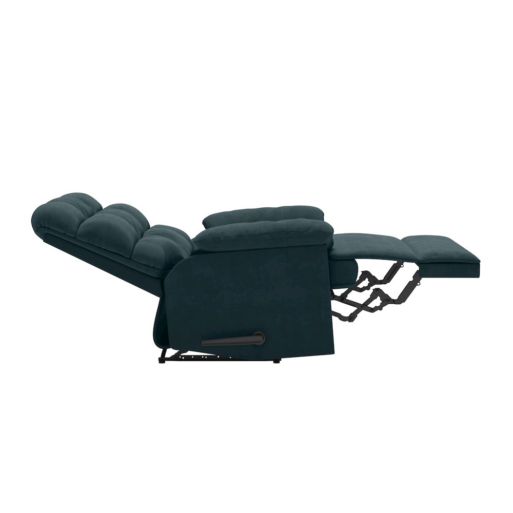 ProLounger Wall Hugger Recliner in Blue Microfiber with Square Tufted Back. Picture 6