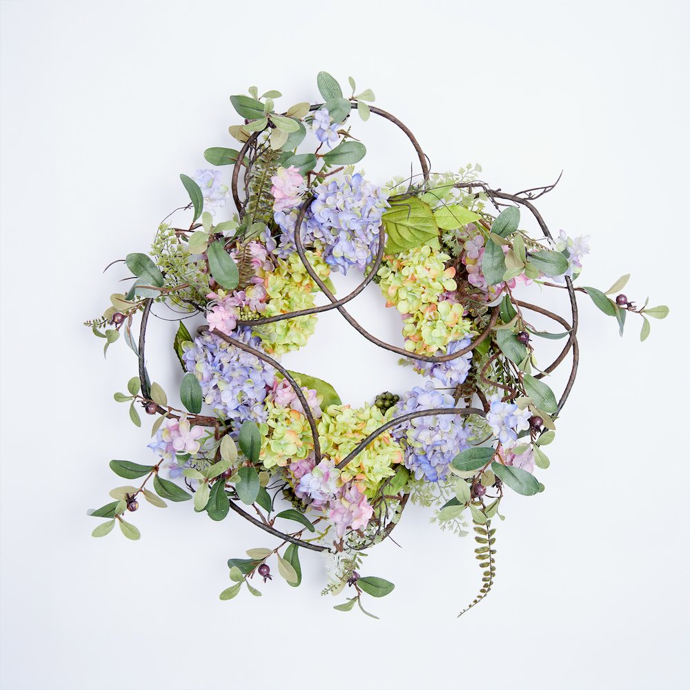 Hydrangea Wreath 22"D Cloth. Picture 1