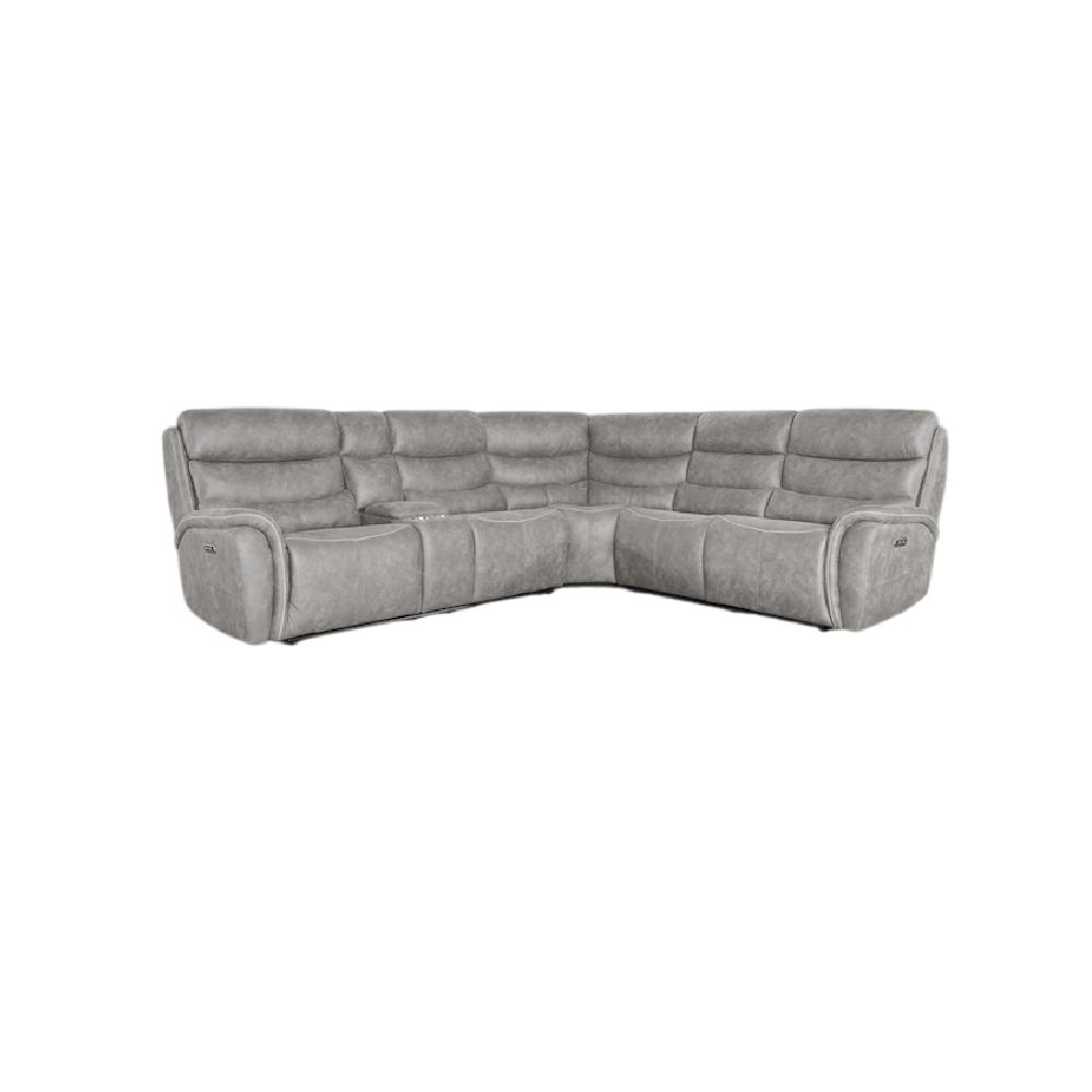 Kamari 3-Piece Polyester Fabric Power Sectional Set, Gray. Picture 1
