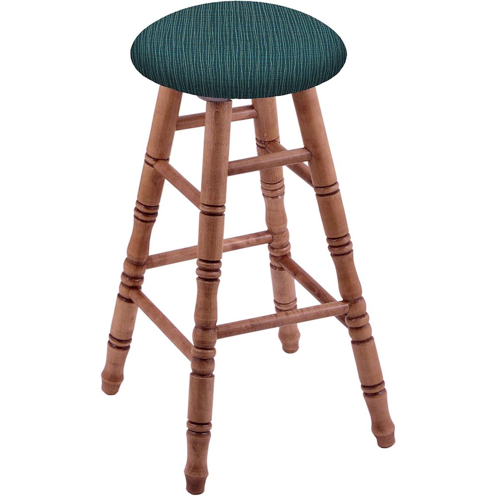 Maple Round Cushion 24" Swivel Counter Stool with Turned Legs, Medium Finish, and Graph Tidal Seat. Picture 1