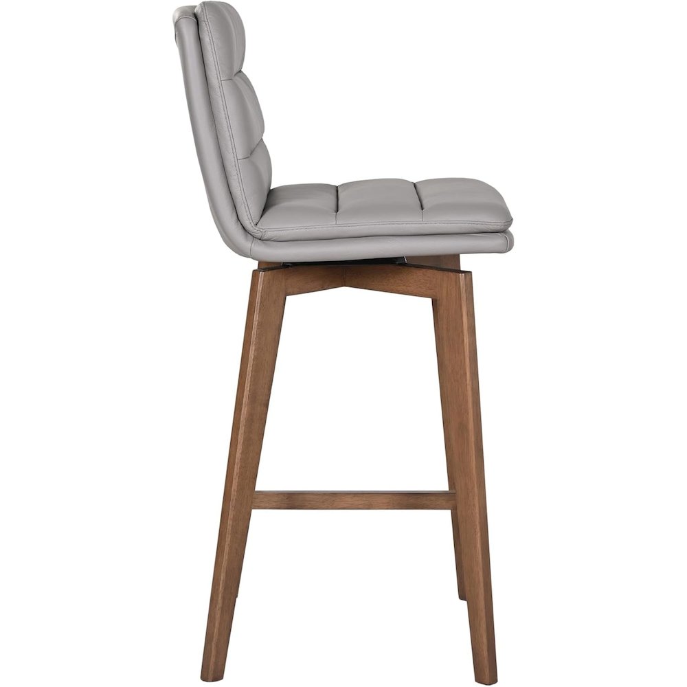 Castor Genuine Leather Bar Chair, Gray. Picture 4