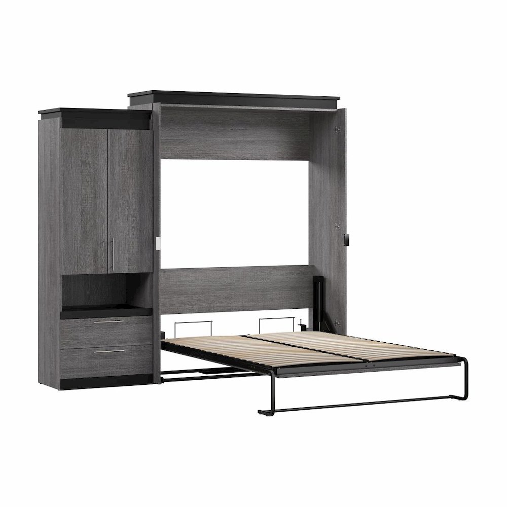 Orion Queen Murphy Bed with Storage Cabinet and Pull-Out Shelf (97W). Picture 3
