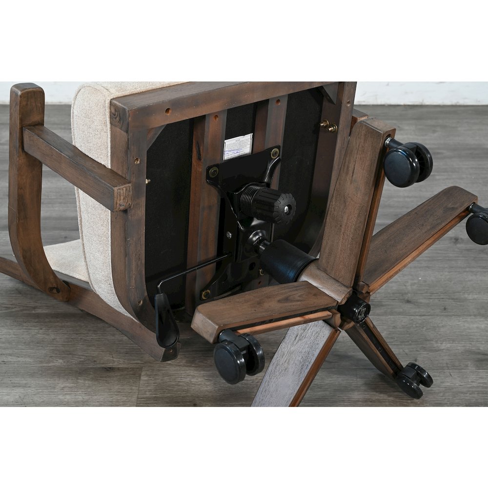 Game Chair with Casters, Beige Fabric. Picture 9