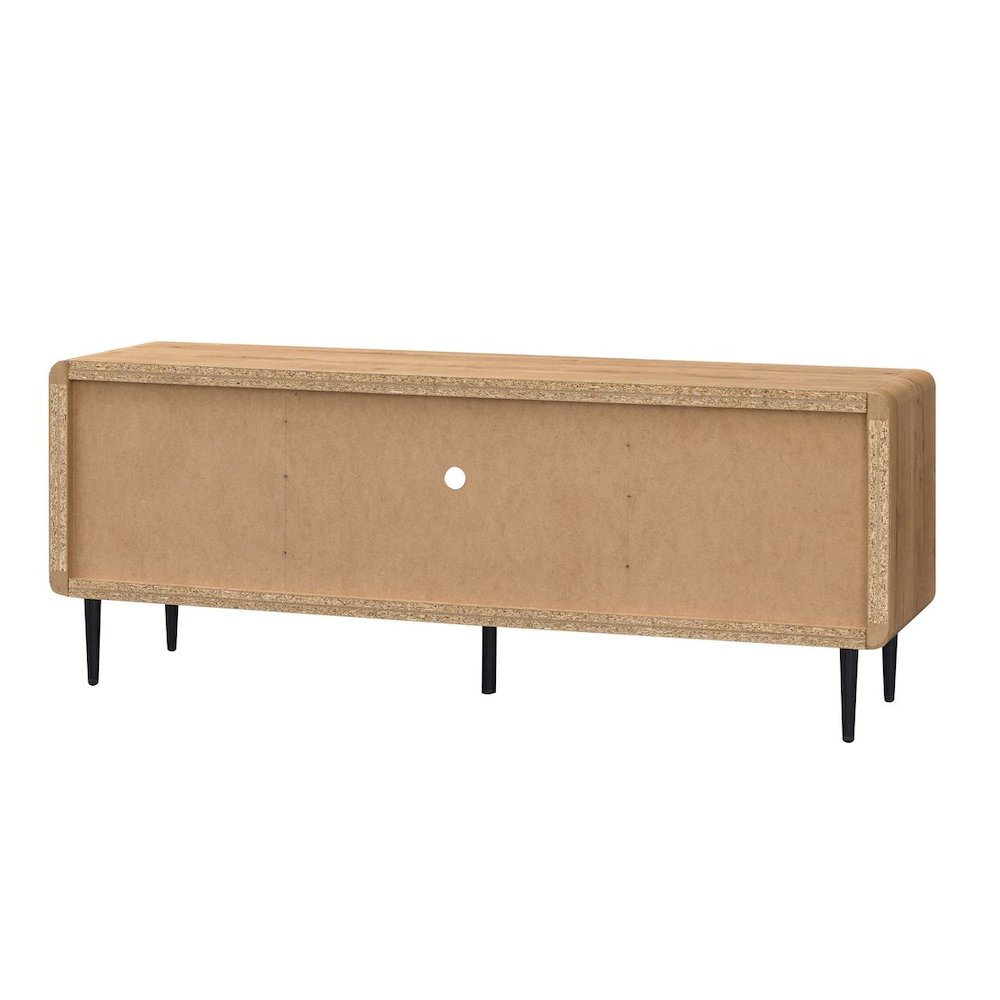 Techni Mobili Mid-Century Modern TV Stand for TV’s Up to 60”, Oak. Picture 4