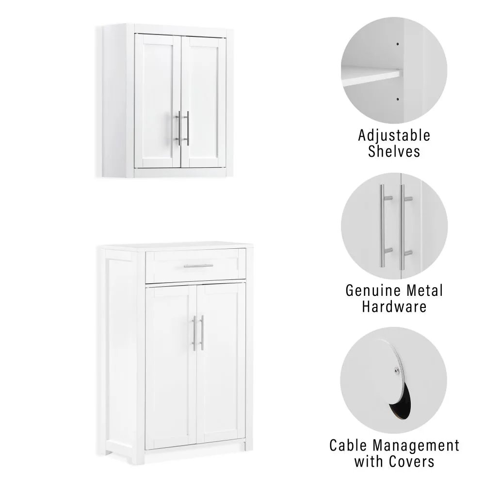 Savannah 2-Piece Kitchen Storage Pantry Set - Storage Cabinet & Wall Cabinet. Picture 5