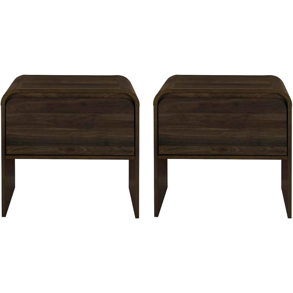 Mara 15.7 in Walnut Rectangular Wood End Table (Set of 2). Picture 1