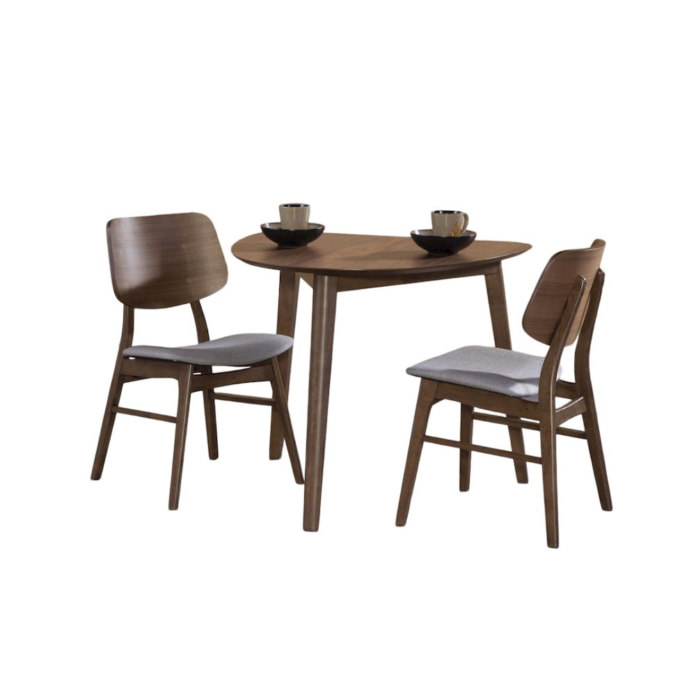 Oscar 3-Piece Wood Corner Table Set in Walnut/Dark Gray. Picture 3