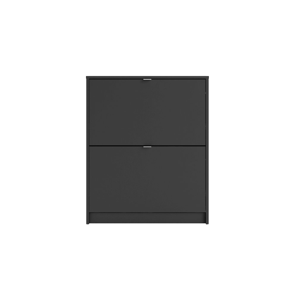 Bright 2 Drawer Shoe Cabinet, Black Matte. Picture 6