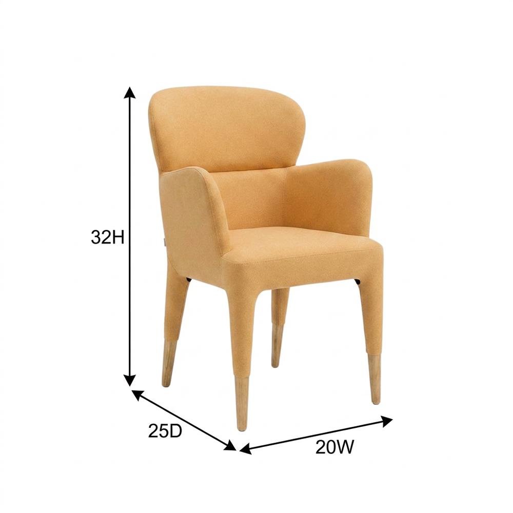 Modern Peach and Rosegold Dining Armchair with Stylish Design. Picture 8