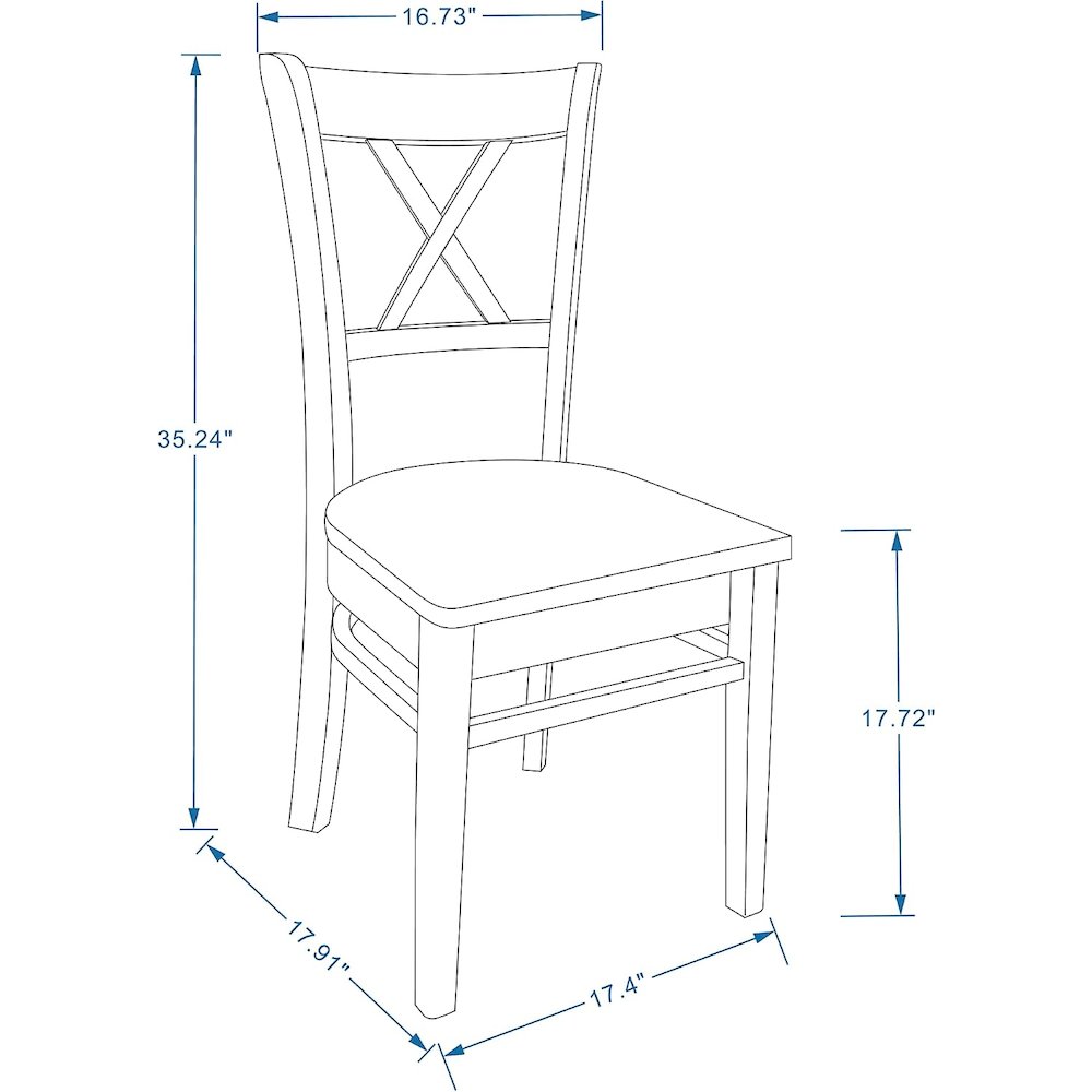 Cross Bck Dng Chairs (2) C-Cross White Natural. Picture 3