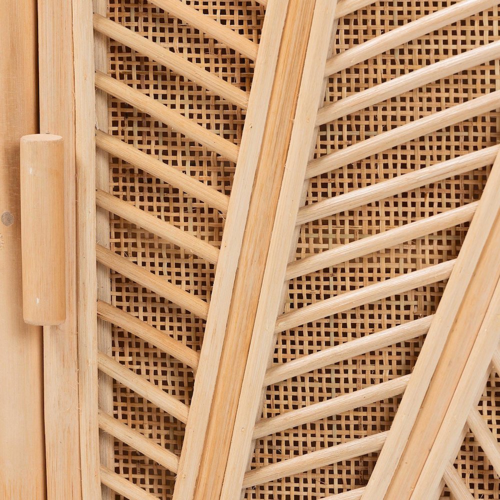 Carabella Bohemian Natural Rattan 2-Door Storage Cabinet. Picture 12