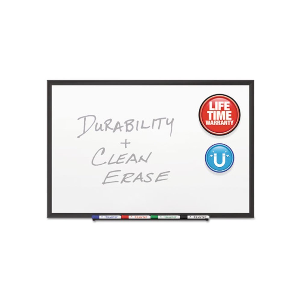 Classic Series Porcelain Magnetic Dry Erase Board, 96" x 48", White Surface, Black Aluminum Frame. Picture 2