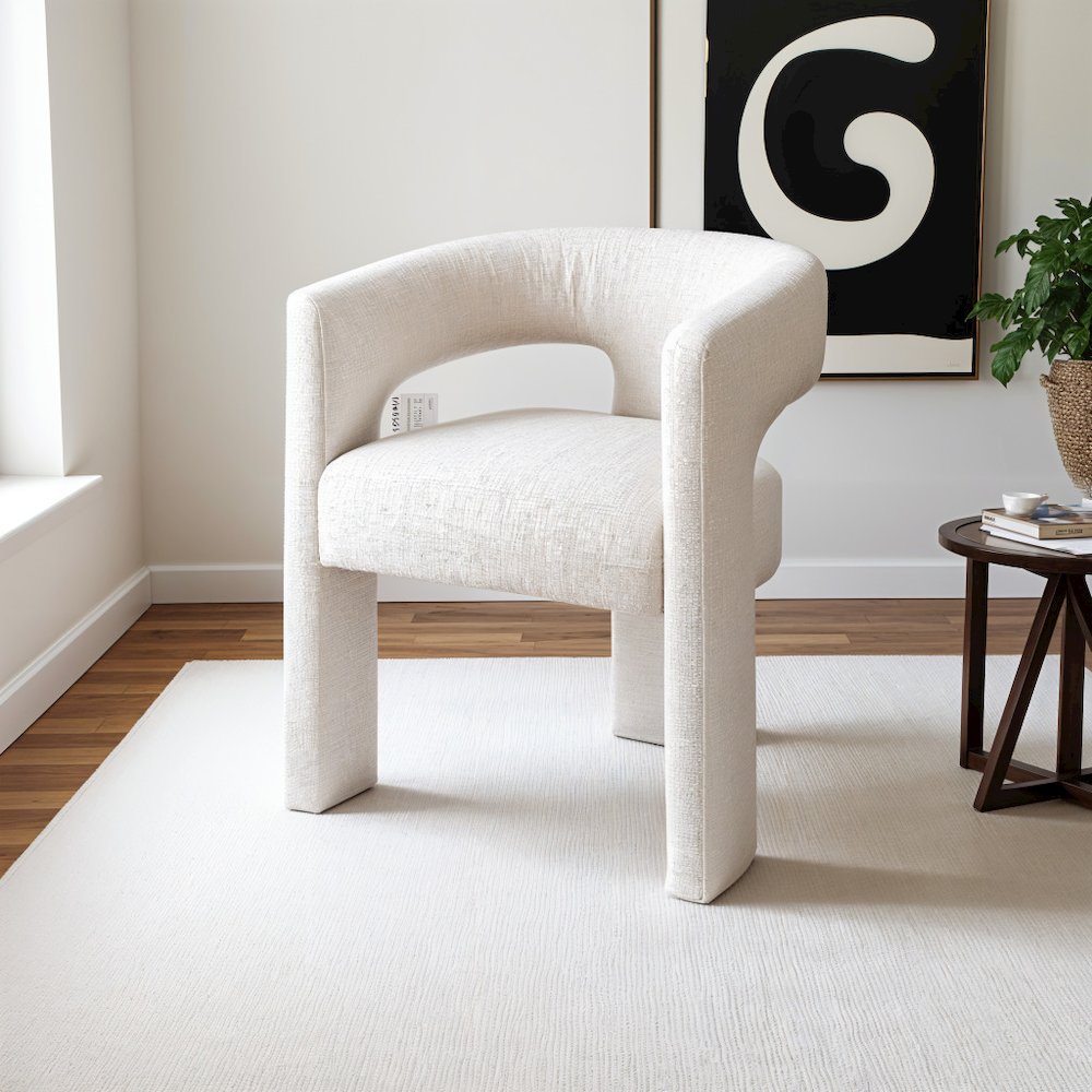 Elegant Brown Jacquard Upholstered Armchair with Plywood Base and Upholstery. Picture 6
