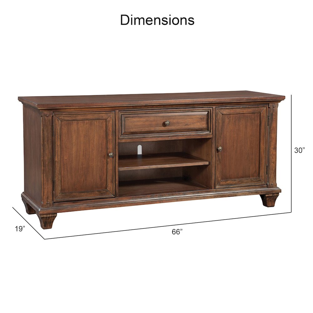 Sedona 66" Entertainment Console - Cinnamon Cherry. Picture 5