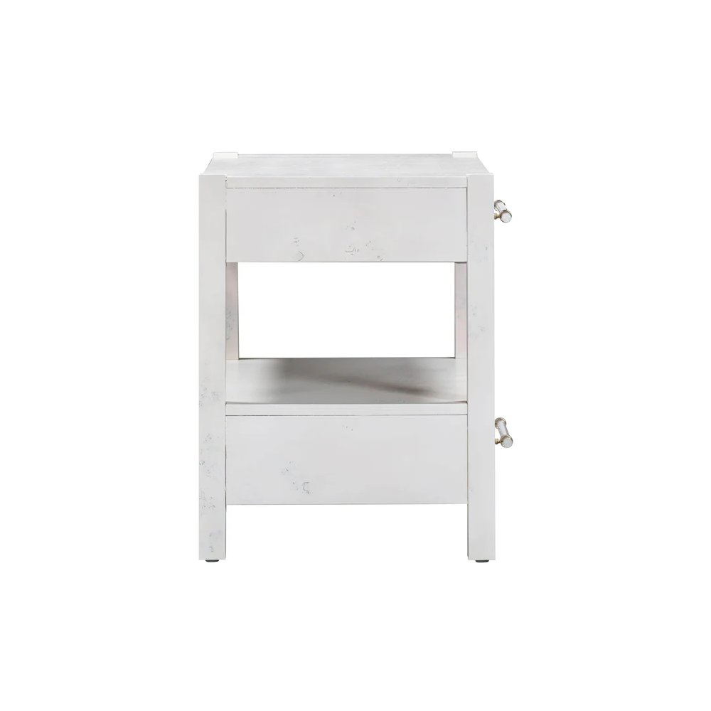 Brandyss White Burl Nightstand. Picture 4