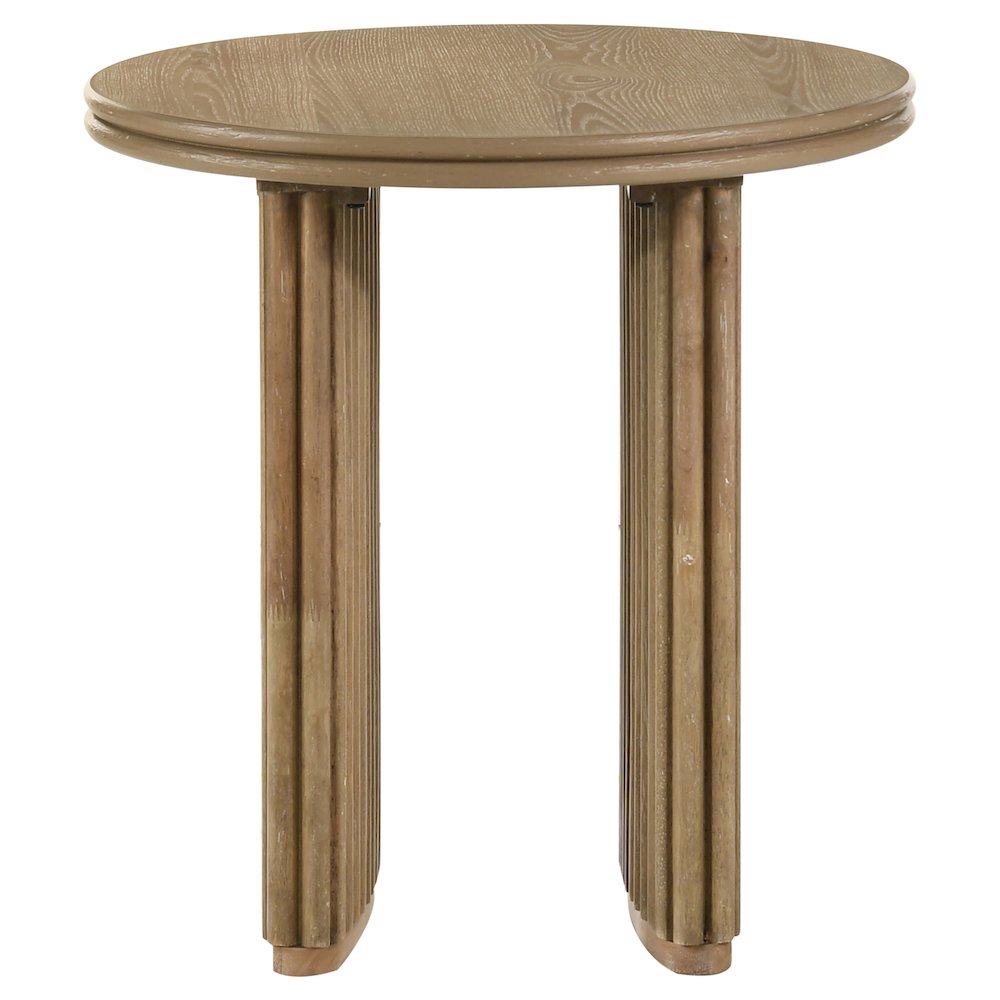 Adina 3-piece Round Coffee Table Set Distressed Light Brown. Picture 4