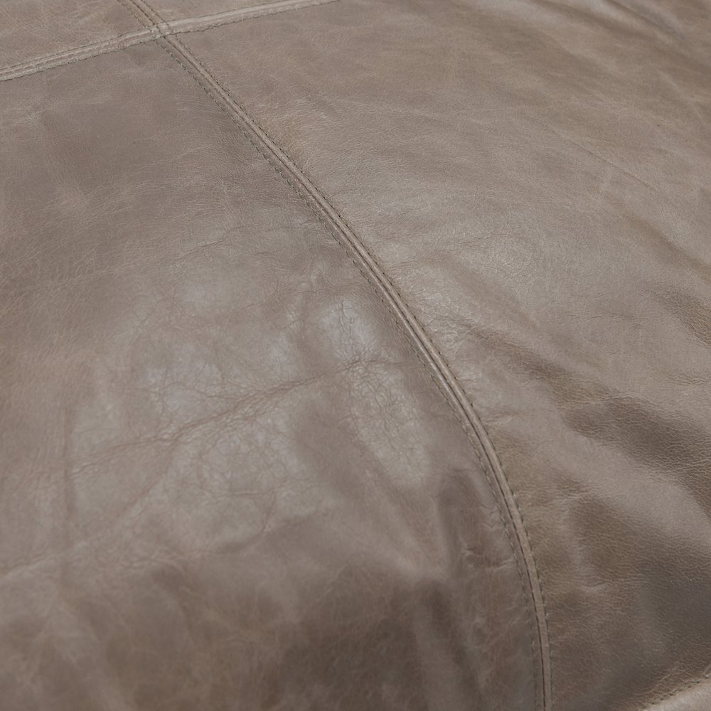 Cheyenne 100% Leather 22" Throw Pillow in Taupe. Picture 3