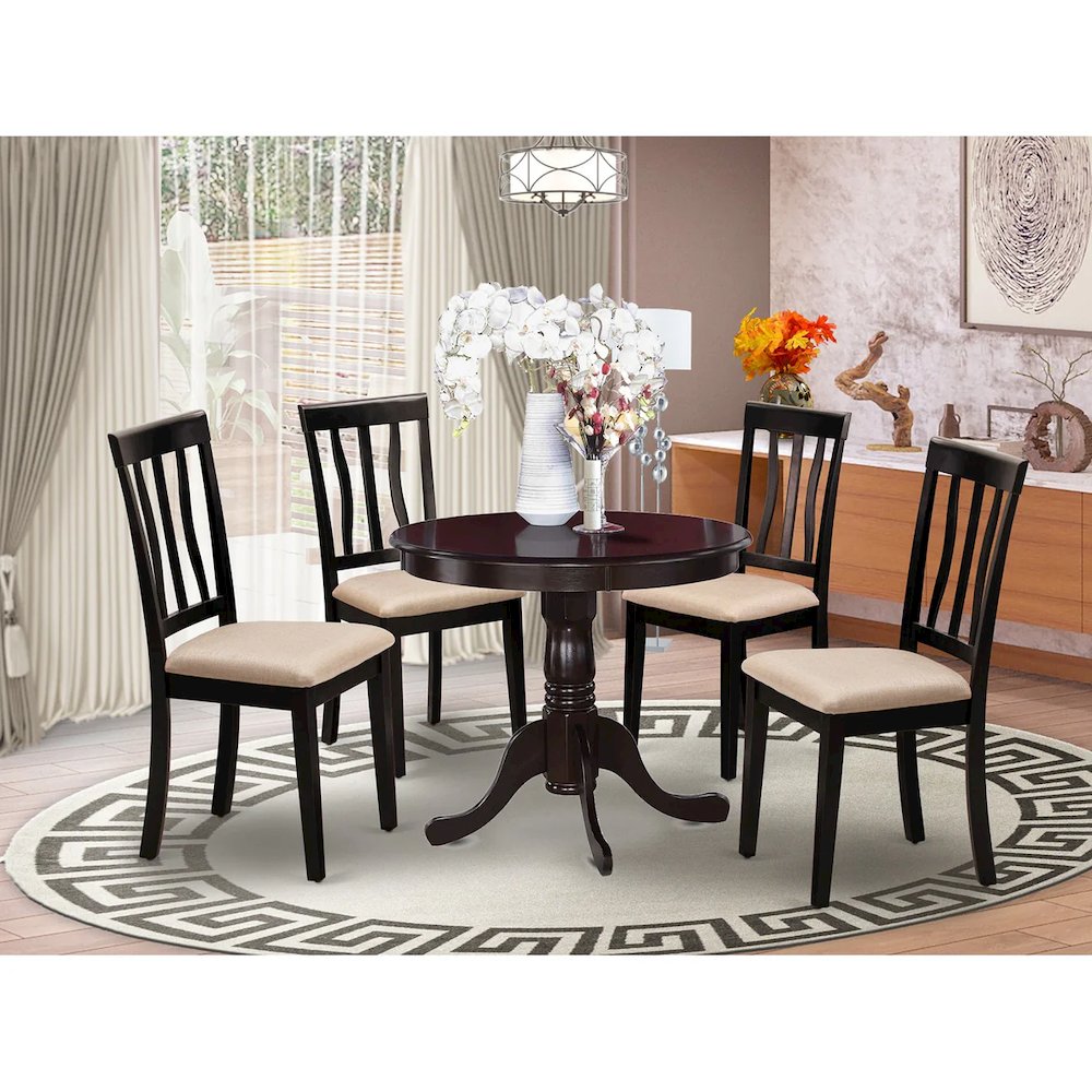 ANTI5-CAP-C 5 Pc Kitchen Table set-Kitchen Table and 4 Dining Chairs. Picture 2