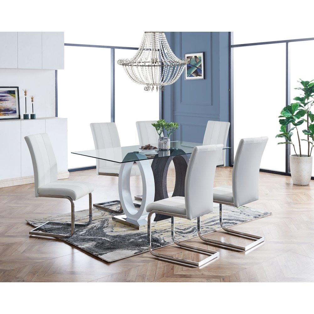 Contemporary Dining Chairs, White. Picture 5