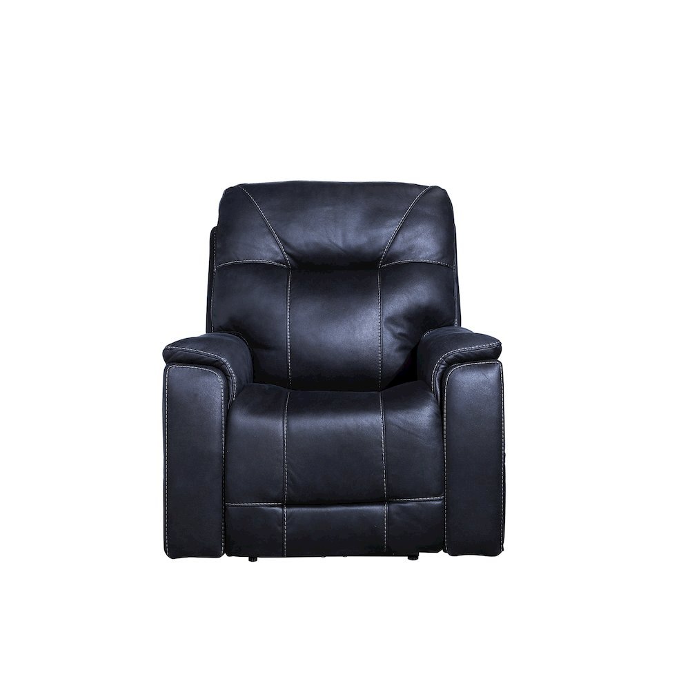 Ocean Blue Power Recliner with HR Foam, Steel Frame, and Plush Fabric. Picture 2