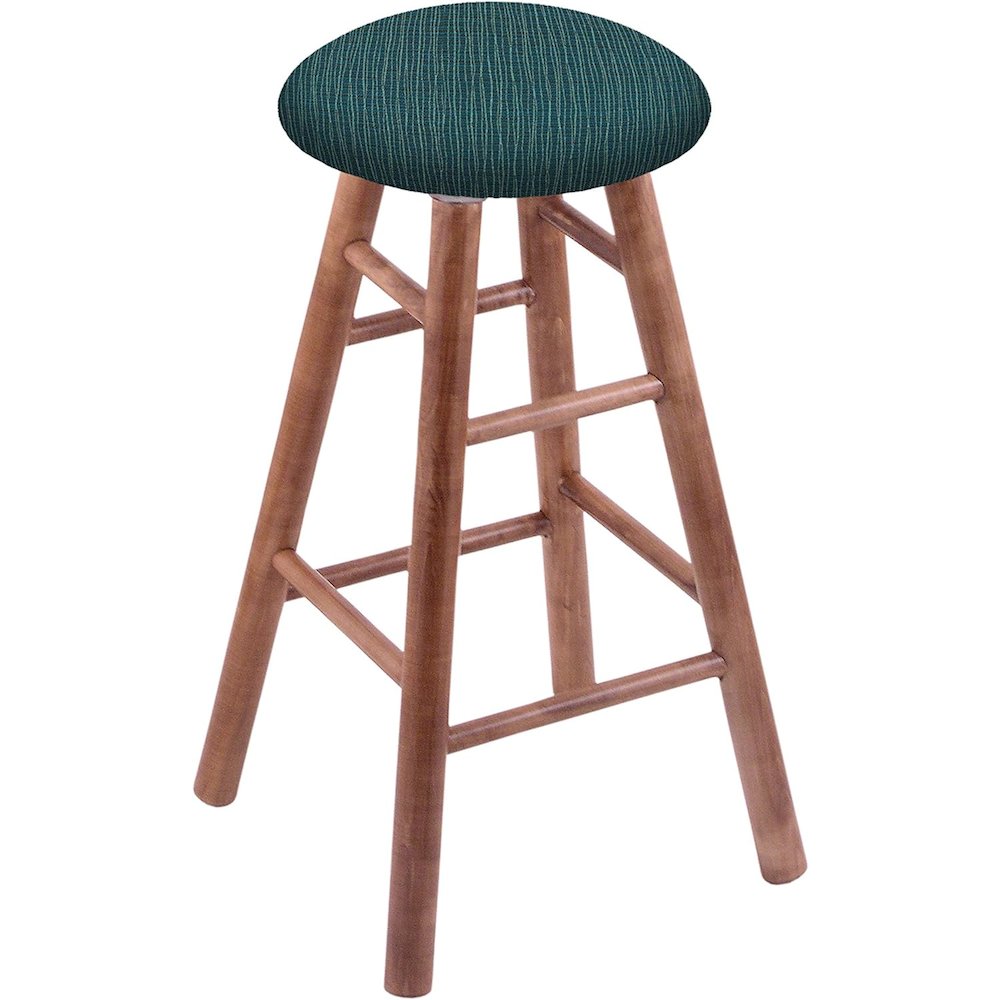 Maple Round Cushion 24" Swivel Counter Stool with Smooth Legs, Medium Finish, and Graph Tidal Seat. Picture 1