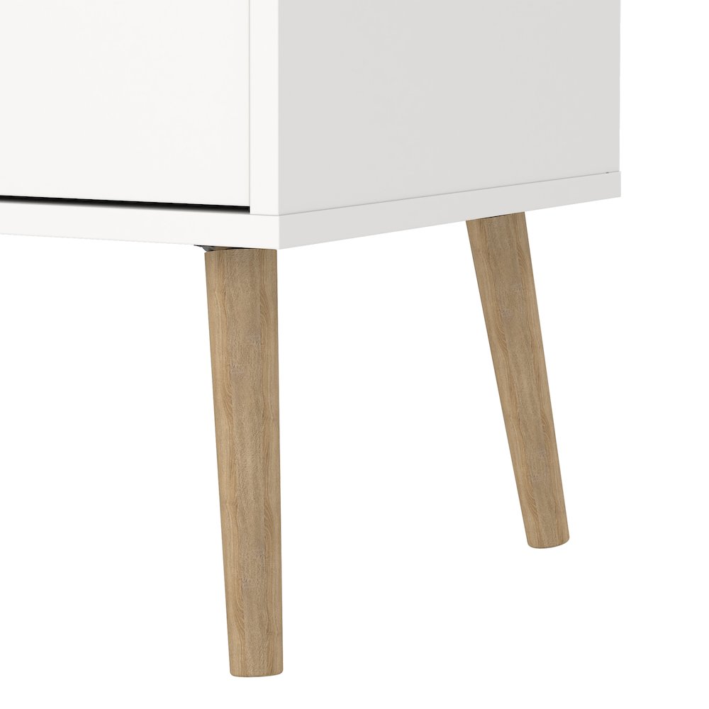 Diana 2-Piece Bedroom Set - 8 Drawer Double Dresser and Nightstand, White/Oak. Picture 5