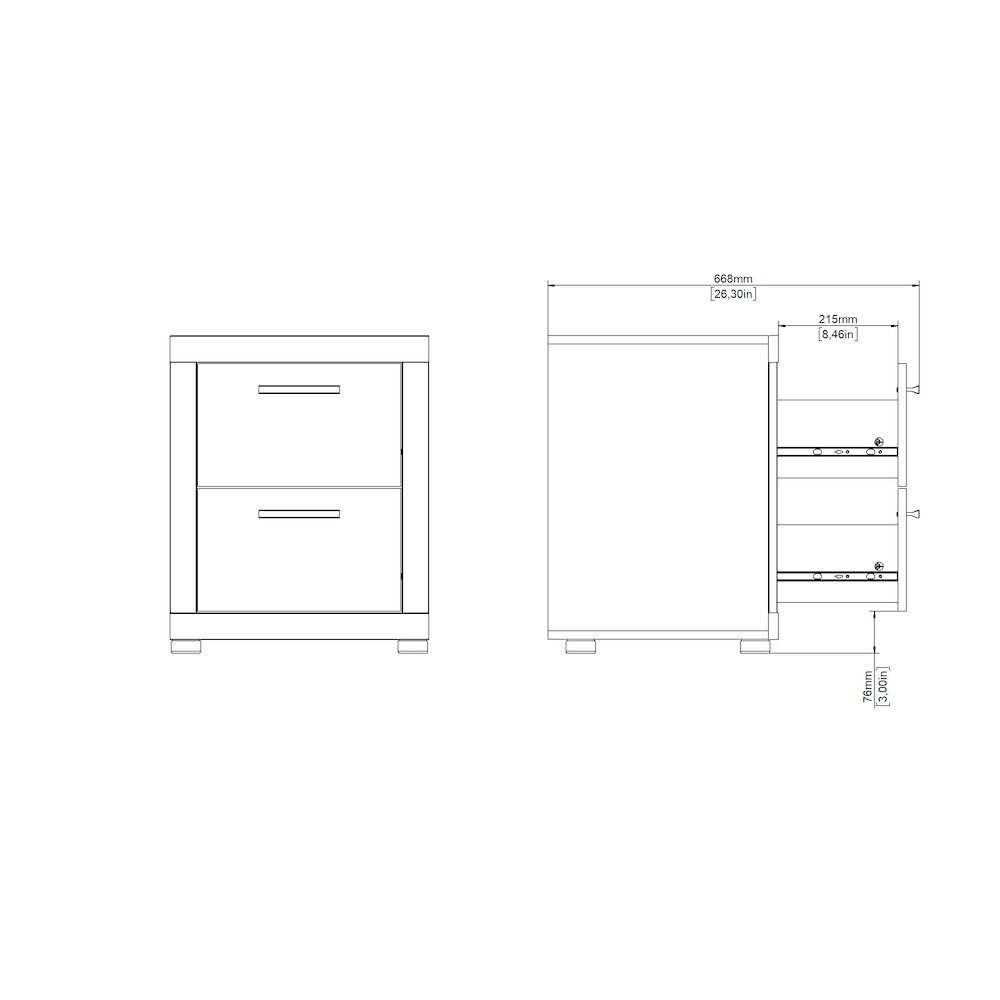 2 Drawer Nightstand - Set of 2. Picture 9