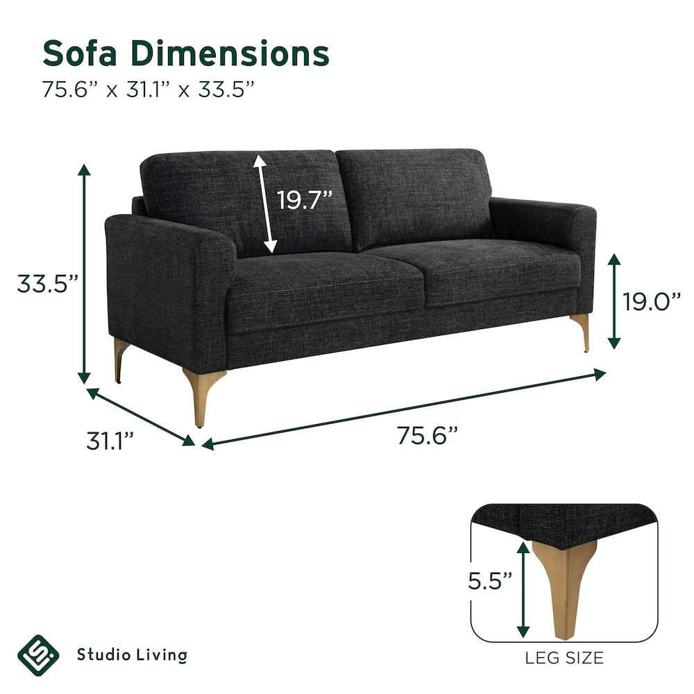 Mercer Sofa Black. Picture 12