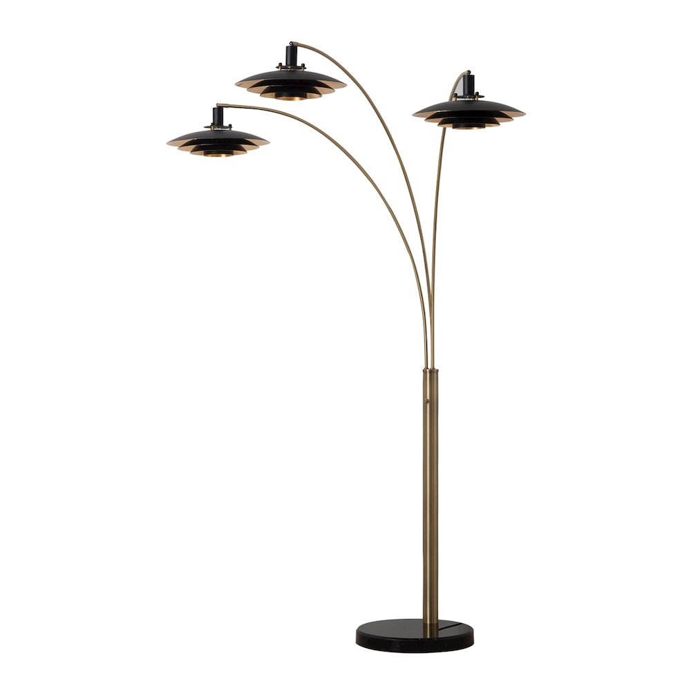 Rancho Mirage 3 Light Arc Floor Lamp - Weathered Brass. Picture 2