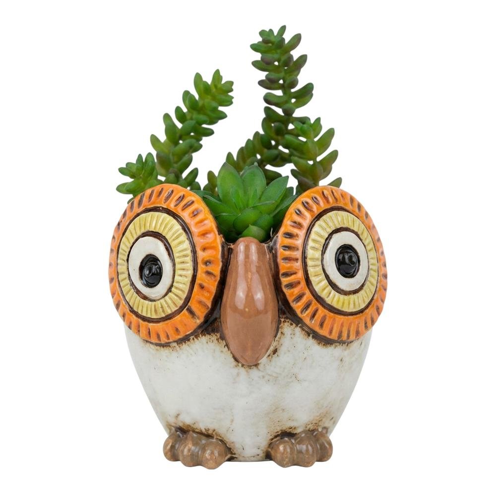Set Of Three Ceramic Owl Planters. Picture 4
