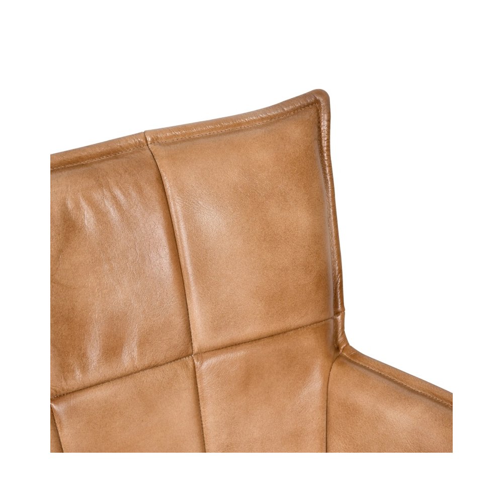 Gordon Leather Swivel Counter Stool – Caramel. Picture 3