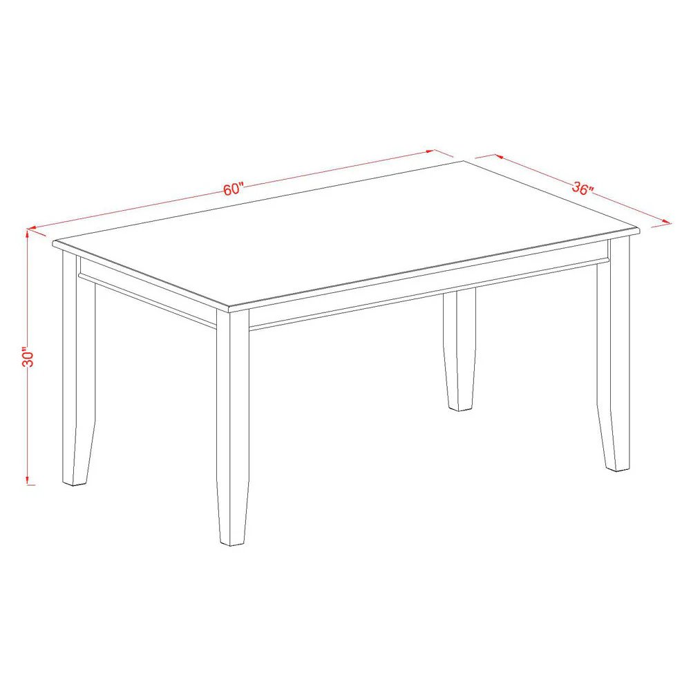 Dudley  Rectangular  Dining  Table  36"x60"  in  Black  Finish. Picture 2