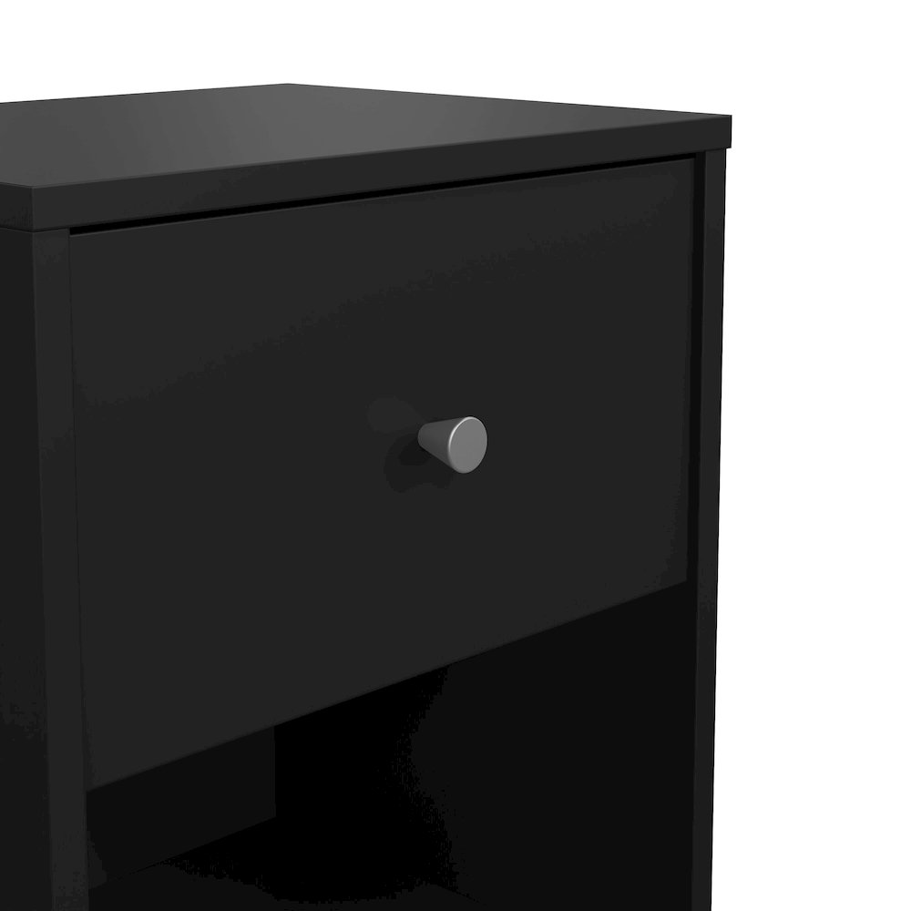 Portland 1 Drawer Nightstand - Set of 2, Black. Picture 6